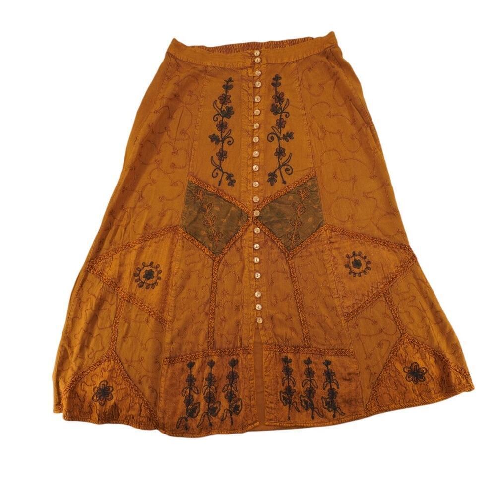 Speed Limit Mph Boho Embroidered Patchwork Maxi S… - image 1